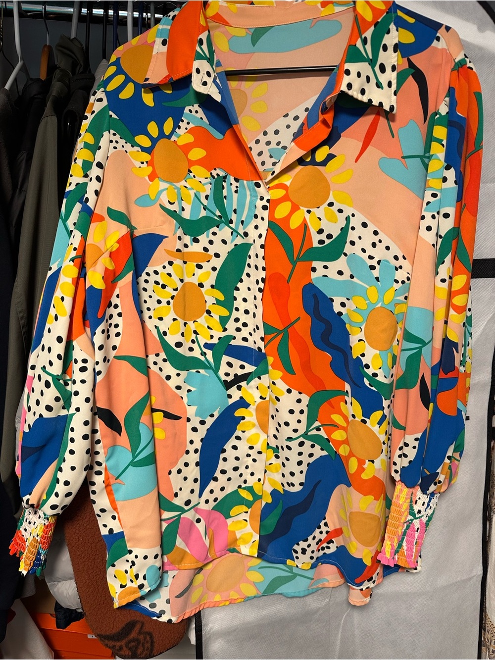 Women’s Multicolor Floral Button-Up Blouse
